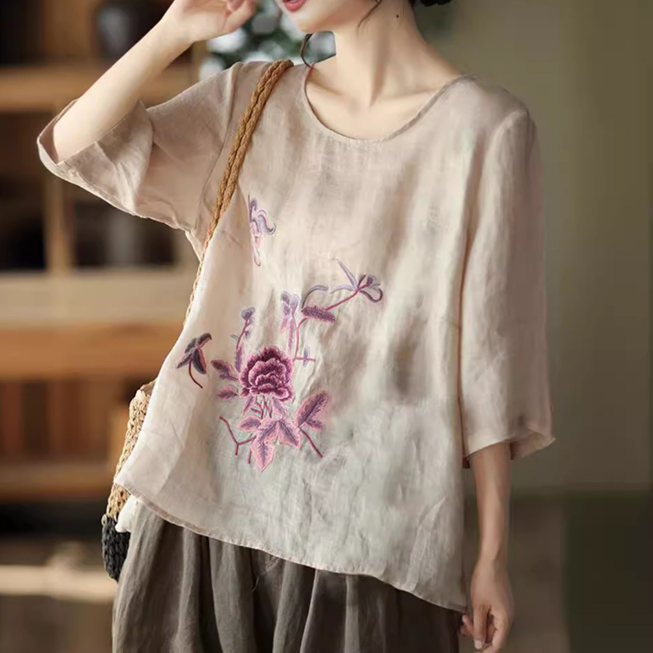 Ethnic Fashion For Ladies - Plus Size Dames Zomer Retro Blouse