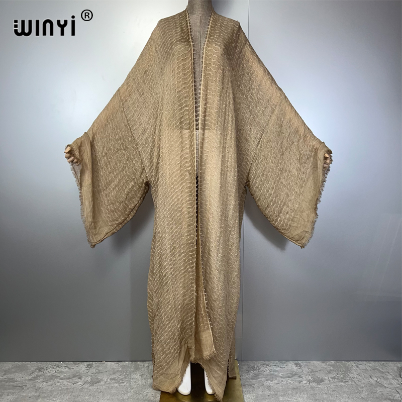 Kaftan Women Boho - WINYI Geometrische Print Kimono Kaftan Strandkleding