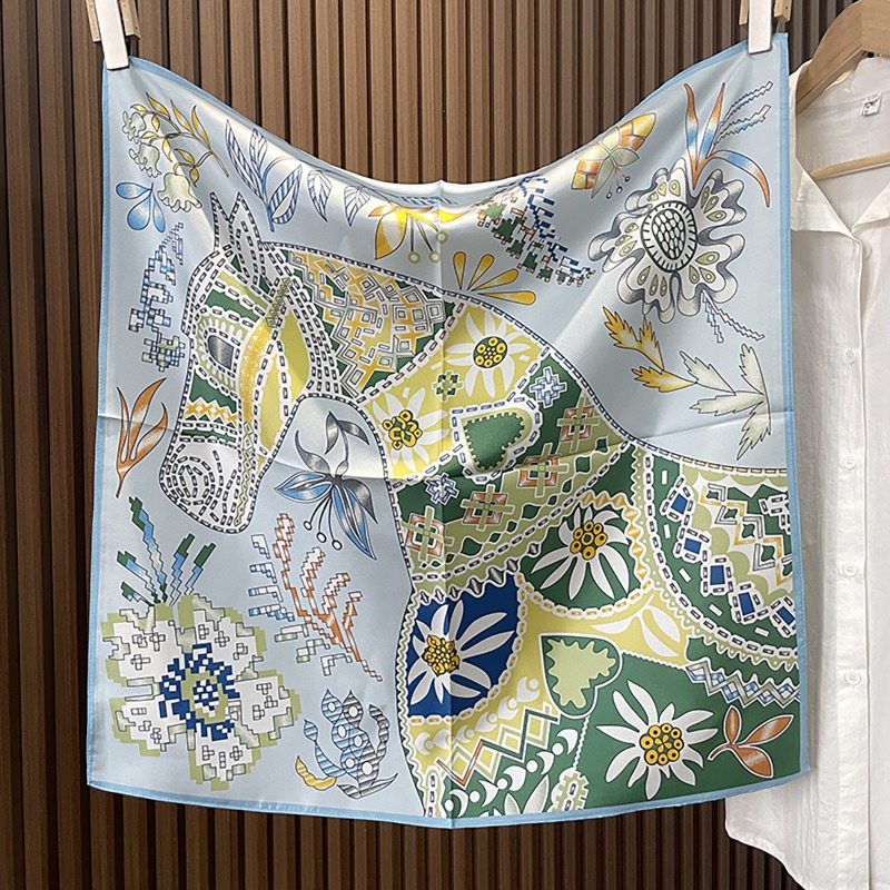 Ethnic Boho Fashion - Groene Boho paarden vierkante sjaal 70cm
