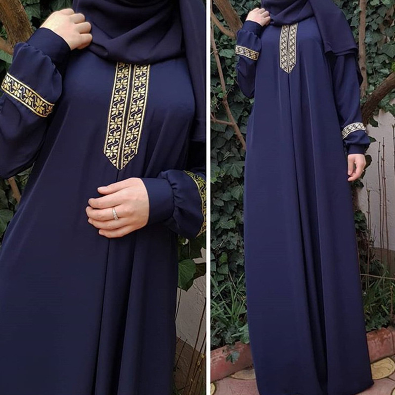 Winter Ethnic Fashion For Women - Moslim Etnische Stijl Print Abaya Plus
