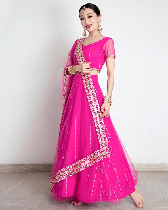 Saree Georgette Women - India Vrouwen Saree Borduurwerk Georgette Steentjes