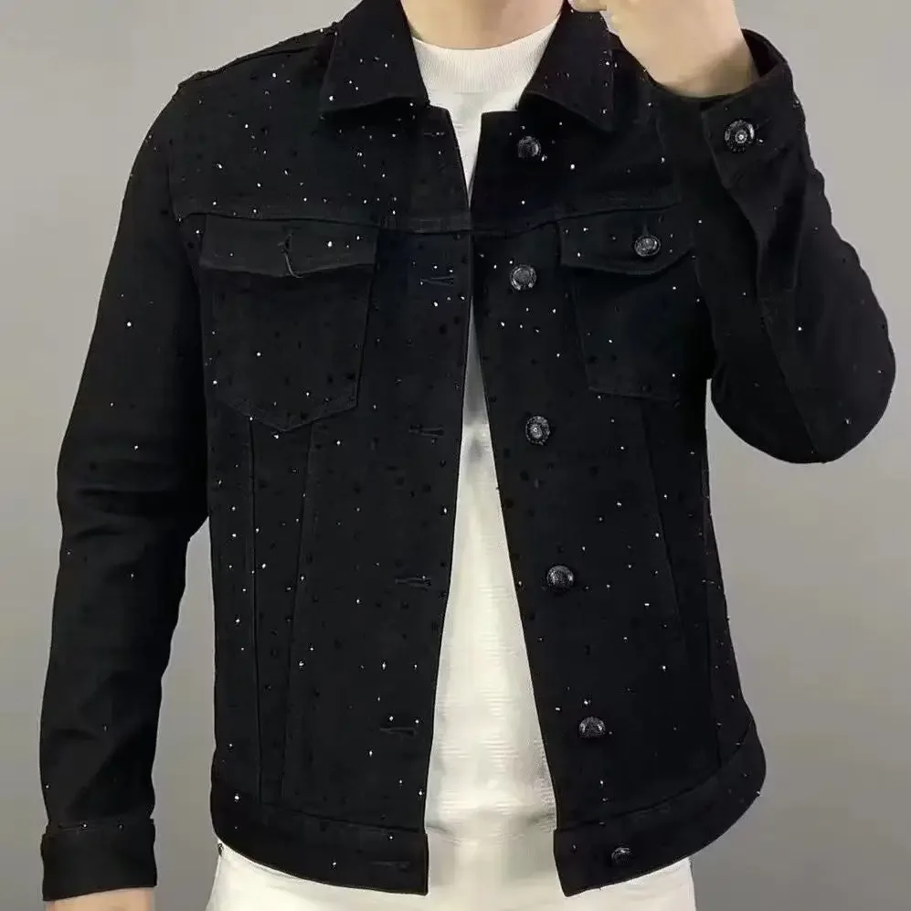 Haori Japanese Jacket - Jeansjas voor heren Knop Casual Slanke