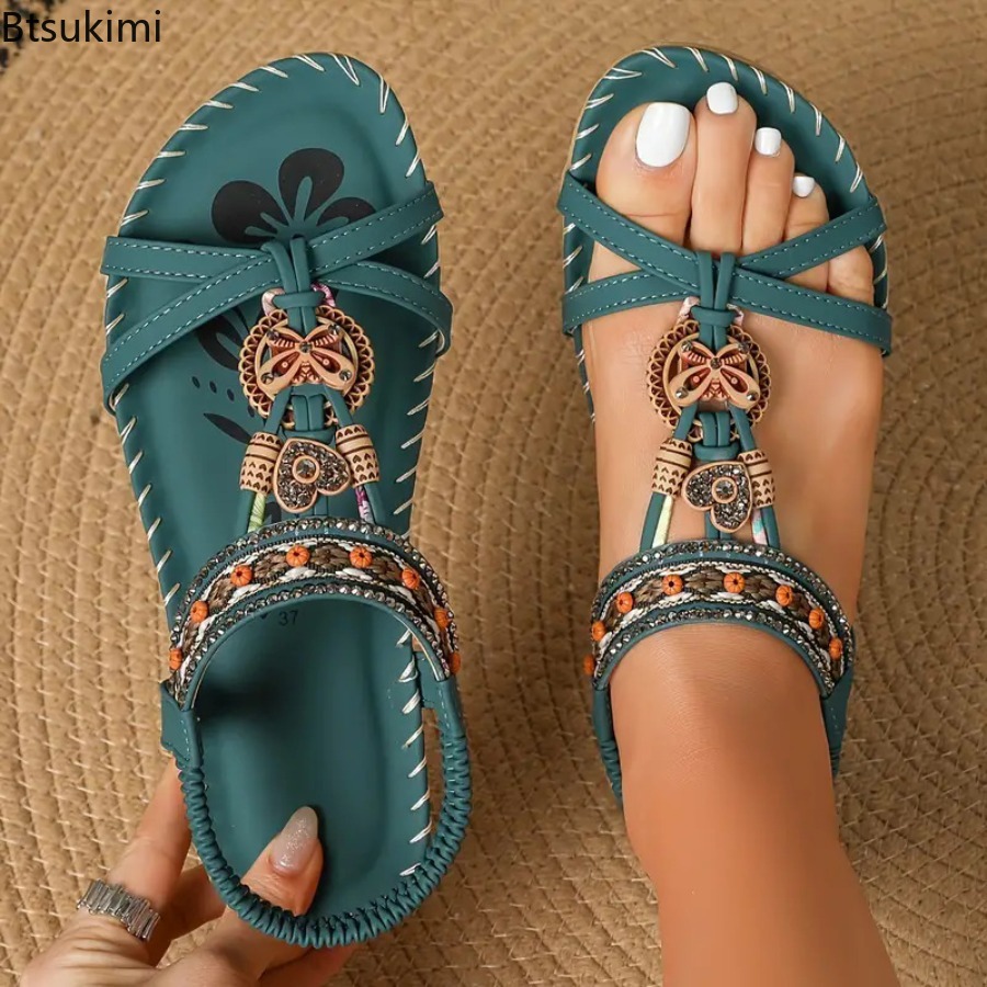 Ethnic Fashion For Ladies - Vrouwen Boheemse sandalen Outdoor strandjurk Casual