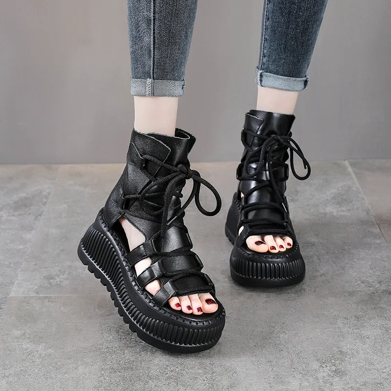 8CM Etnische Koe Lederen Enkel - Ethnic Fashion For Ladies recensie en prijs