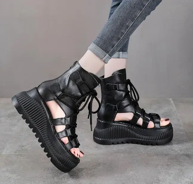 8CM Etnische Koe Lederen Enkel - Ethnic Fashion For Ladies recensie en prijs