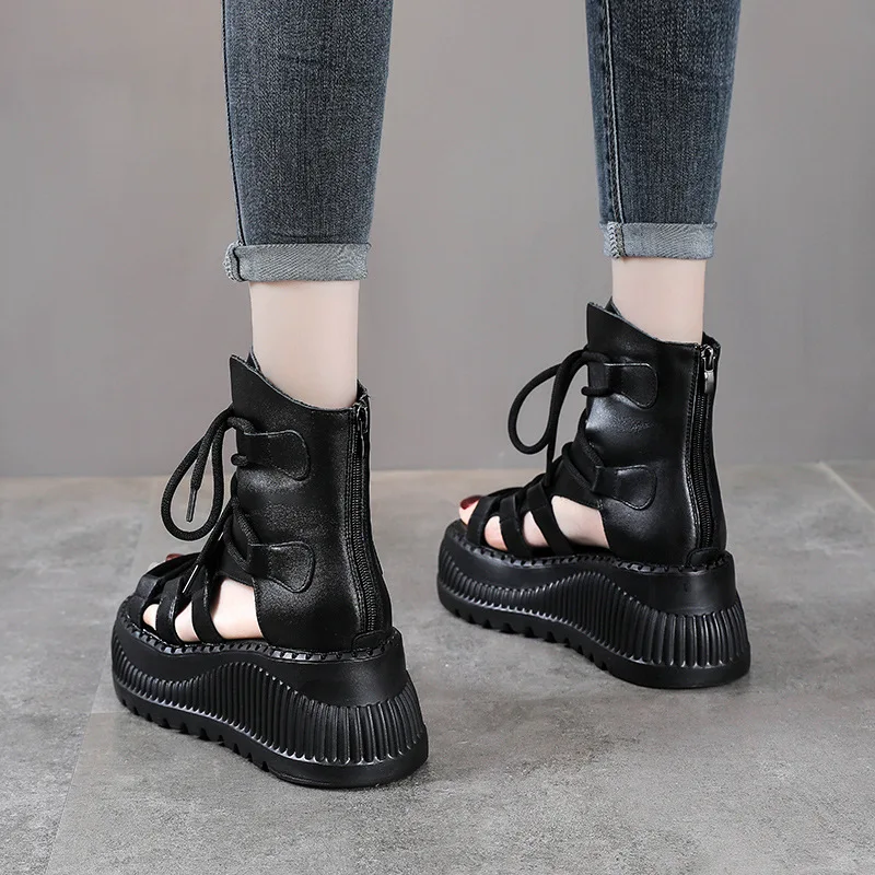 8CM Etnische Koe Lederen Enkel - Ethnic Fashion For Ladies recensie en prijs