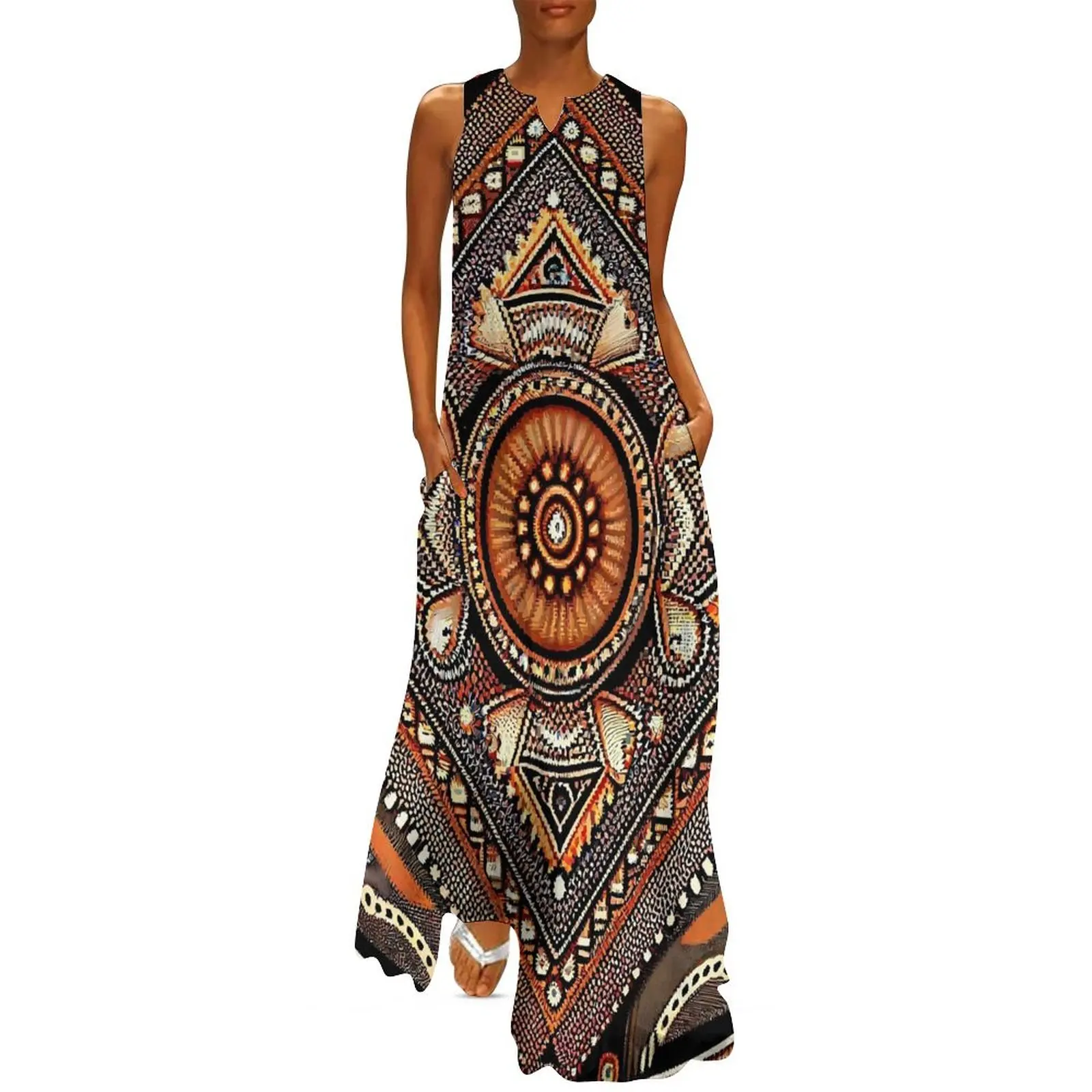 Vintage etnische lange jurk ro - Ethnic Boho Fashion recensie en prijs