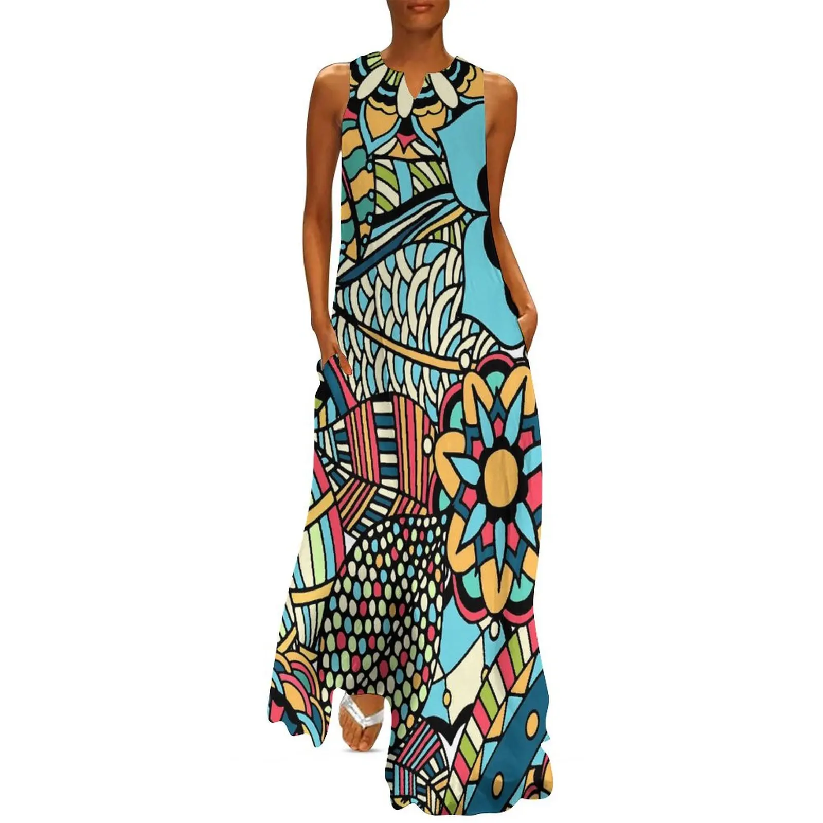 Vintage etnische lange jurk ro - Ethnic Boho Fashion recensie en prijs