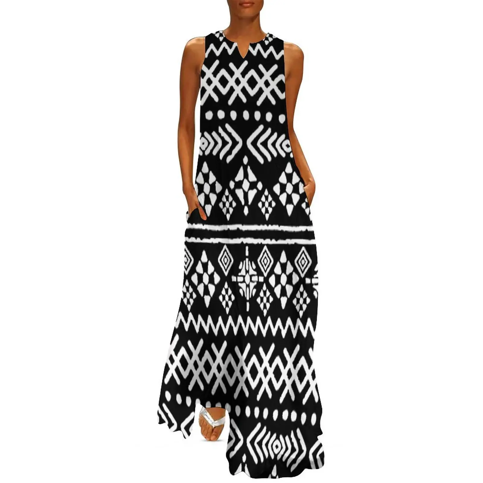 Vintage etnische lange jurk ro - Ethnic Boho Fashion recensie en prijs