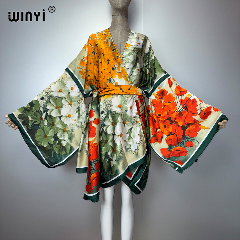WINYI zomer kimonosilk gevoel  - Kaftan Women Boho recensie en prijs