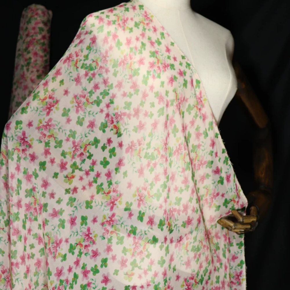 Klein roze bloemenpatroon digi - Saree Georgette Women recensie en prijs