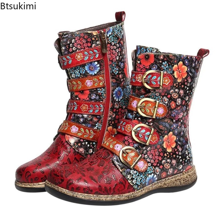 Dameslaarzen van leer met etni - Ethnic Fashion For Ladies recensie en prijs