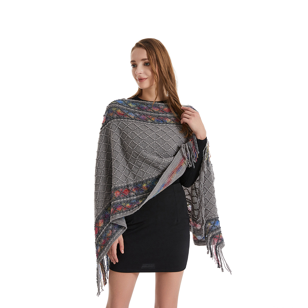 Dames lente herfst poncho unie - Ethnic Fashion For Ladies recensie en prijs